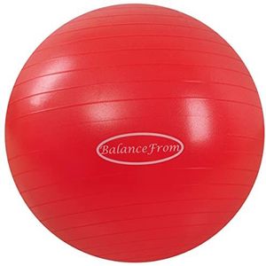 BalanceFrom Gymnastiekbal voor yoga, fitness, geboorte met snelle pomp, capaciteit 907 kg (78-85 cm, XXL, rood)