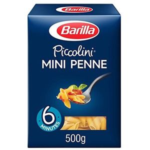 Barilla Piccolini Mini Penne Rigate met harde tarwegriesmeel, snel koken, 500 g, 6 stuks