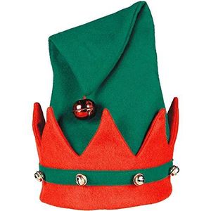 Amscan Elf hoed met klokken, rood/groen