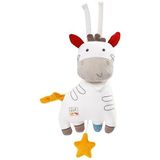 Fehn Boîte à musique pour bébé - Motif zèbre fehnNATUR - Doudou en coton bio - Mélodie « Frère Jakob » - Jouet pour bébé pour les déplacements et la maison - Jouet musical pour bébés et enfants