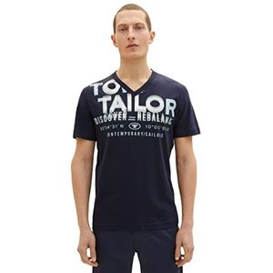 TOM TAILOR Heren T-shirt, 10668 - Sky Captain Blue, L, 10668 - Sky Captain Blue