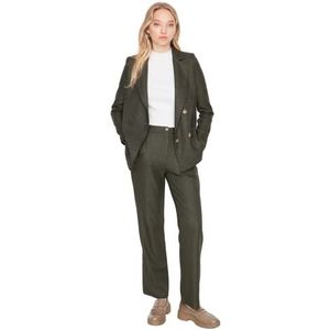 Trendyol Dames Regular Dubbele rijen Plain Geweven Stof Blazer Jas, Khaki, 36 Dames, Khaki, 36, Khaki (stad)