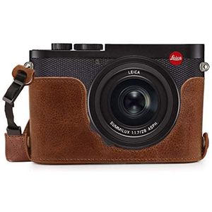MegaGear MG1719 Ever Ready Halve hoes van echt leer voor Leica Q2 camera bruin