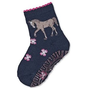 Sterntaler Antislip sokken, glanzend, paardenmotief, leeftijd: 6-12 maanden, Blauw (marineblauw 300)