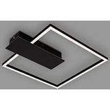 BRILONER - Led-plafondlamp, 3-traps dimbare geheugenfunctie, heldere kleur, warmwit, hoekig, zwart, 375 x 320 mm