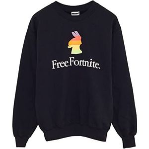 Free Fortnite Rainbow Llama Sweatshirt voor heren, ronde hals, officieel gelicentieerd product, cadeau-idee voor gamers, zwart.