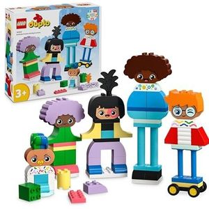 LEGO 10423 DUPLO Mijn stad figuren om verschillende emoties te bouwen, speelgoed met 71 bouwstenen met 5 figuren