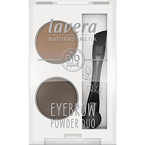 lavera Eyebrow Powder Duo Wenkbrauwen, natuurlijke cosmetica, veganistisch, zonder talk, biologische jojoba-olie, 2 x 0,8 g