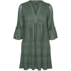 VERO MODA Vmhoney 3/4 kanten tuniek V-hals midi-jurk dames, Laurel Wreath