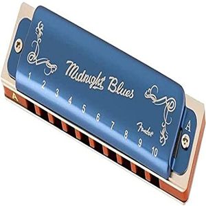 Fender® Midnight Blue HARMONICA Harmonika Diatonic 10 gaten Tuning A Blue Limited Edition