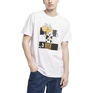 Mister Tee Space Jam Bugs Bunny heren T-shirt met opdruk op de voorkant, wit/rood/blauw, maten XS tot XXL, Wit