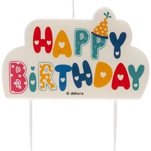 Dekora - Originele verjaardagskaarsen | Happy Birthday kaars verjaardagsdecoratie met decoratieve letters - 10 x 6 cm
