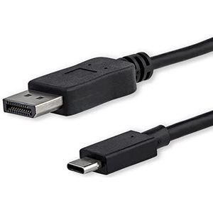 StarTech.com USB-C naar DisplayPort 1.2 kabel 4K 60Hz – adapterkabel USB-C naar DP – HBR2 – USB-C DP oude modus naar DP video-monitor – Thunderbolt 3 compatibel – zwart (CDP2DPMM1MB)