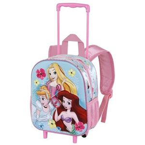 Disney Princess Adorable-Small 3D-rugzak met wieltjes, blauw, 26 x 34 cm, inhoud 12,5 l, blauw, één maat, kleine 3D-rugzak met wieltjes, Blauw, Schattige kleine 3D-rugzak met wieltjes