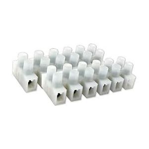 Bornier concave H à 6 broches, blanc, idéal pour des connexions électriques sûres et efficaces.