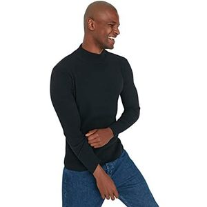 Trendyol Slim Pullover Uni opstaande kraag trainingspak, zwart, XXL heren, zwart, XXL, zwart.