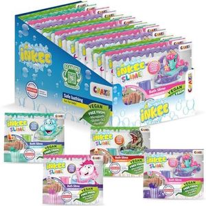INKEE Bath Slime Mini Boîte de 20 enveloppes de slime pour la baignoire, transforme l'eau en slime, couleurs et arômes assortis