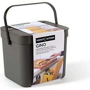 Perfetto PATTUMIDE/ORGANISCH AFVAL om op te hangen - Kraag GINO - 7 liter - Antraciet