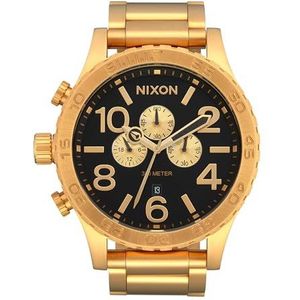 Nixon Japans analoog kwartshorloge voor heren met roestvrijstalen armband A1389-510-00, goud/zwart., goud/zwart