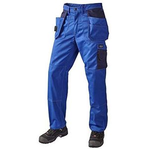 J.A.K. 920418B084 Serie 9204 broek 65% polyester / 35% katoen met hangende zakken, koningsblauw/marine, 48 L (34/35) maat, koningsblauw, marineblauw.