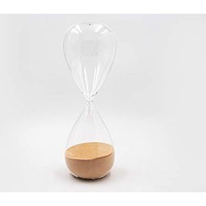 MASCAGNI Grote zandloper van glas, design 1,60 minuten, timer 60 minuten, zand, gele oker, 30 cm, decoratie voor binnen