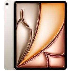 Apple iPad Air 13 inch (M2): Liquid Retina-display, 1 TB, 12 MP horizontale camera aan de voorkant/12 MP achtercamera, Wi-Fi 6E, Touch ID, batterijduur van een dag — Sterrenlicht