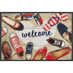 wash+dry Shoes Welcome deurmat voor binnen en buiten, wasbaar, 40 x 60 cm, meerkleurig