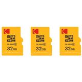 KODAK Micro SD Kaart 32GB - Klasse 10 - Inclusief Adapter - 3 Pack
