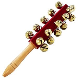 A-Star SLB21S Sleigh Bell Stick Percussion Instrument voor kinderen, 21 klokken, bruin