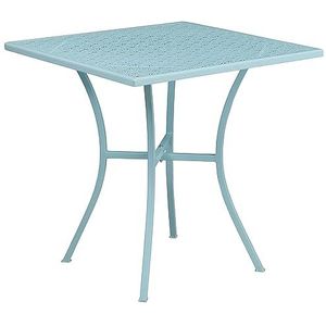 Flash Furniture Oia Terrastafel voor buiten, commerciële kwaliteit, metaal, hemelsblauw, 71,1 cm, vierkant