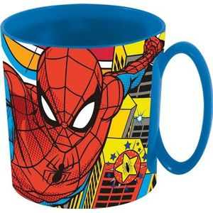 Marvel Spiderman kindermok van kunststof, 350 ml, magnetronbestendig