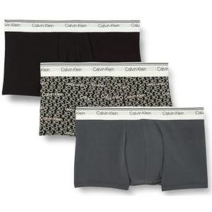 Calvin Klein Low Rise Trunk 3pk 000np2765a Herenonderbroek met lage taille, Veelkleurig (Turbulence/Ck Ck Logo_Zwart/Zwart), XL