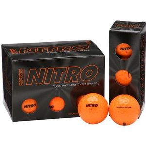 Nitro Max Distance Golfballen, oranje, 12 stuks
