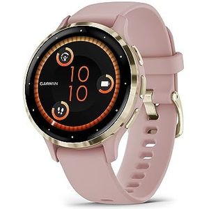 Garmin Venu 3S GPS-smartwatch voor sport en gezondheid, zacht goud met roze armband