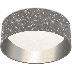 BRILONER Leuchten Led-plafondlamp met sterreneffect, 12 W, 1200 lumen, 4000 K, grijs/zilver, Ø 32 cm