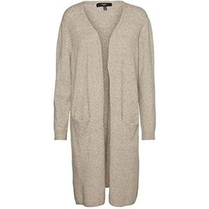 VERO MODA Vmdoffy Ls Long Open Cardi Ga Noos Cur Damesvest, Sepia-inkt/details: gemengd.