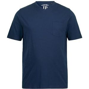 JP 1880 T-shirt en tricot de coton flammé de grande taille L-8XL pour homme 806260, Bleu mat foncé, 3XL