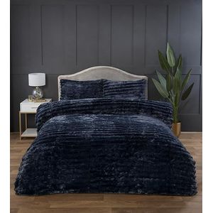 Rapport home Zacht en warm beddengoed van imitatiebont voor kingsize bedden, antracietgrijs