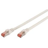 DIGITUS Cat 6-0,5 m LAN-kabel, RJ45, afscherming, S/FTP, compatibel met Cat 6A en Cat 7, wit