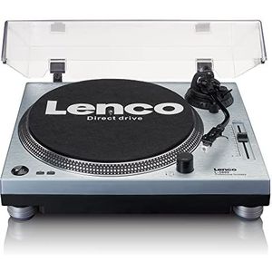 Lenco L-3809 DJ-draaitafel met directe aandrijving - USB - voorversterker - 33 en 45 rpm - MMC - RCA - Line Out - Metallic blauw