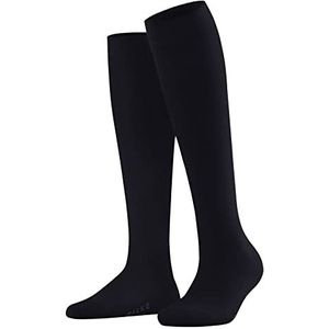 FALKE Familie lange sokken voor dames, ademend, duurzaam, katoen, versterkt, effen, klassiek, platte teennaad voor dagelijks gebruik en werk, 1 paar, Blauw (Dark Navy 6379) nieuw - milieuvriendelijk