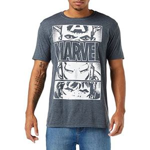 Marvel Hero Eyes Licht T-shirt voor heren, Donkergrijs