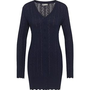 altiplano Cardigan long pour femme en tricot ajourstrick 39423528-AL05, bleu marine, taille XL/XXL, Marine, XL-XXL