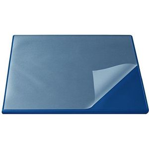 Läufer Durella Flexoplan 44625 Bureauonderlegger met randbescherming en transparante houder, 52 x 65 cm, blauw