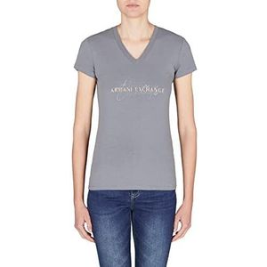 Armani Exchange Coupe Moulante, Logo Italie Rhinestoned T-shirt pour femme, serpent, S