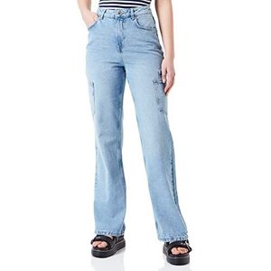 Vero Moda Vmkithy Hr Loose Str Cargo Jeans Vi3303 Damesbroek, Blauwe mix