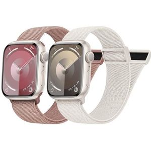 Elastische armband compatibel met Apple Watch 41 mm, 40 mm, 38 mm, 45 mm, 44 mm, 42 mm, magnetische nylon armband voor Apple Watch 9/SE/8/7/6/5/4/3/2/1, 38 mm/40 mm/41 mm