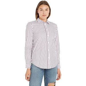 Tommy Hilfiger RWB Regular Shirt LS Chemises décontractées pour femme, Rwb Pink Rouge Stp, 32