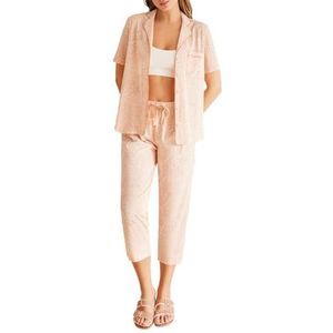 Women'secret Pyjama à manches courtes Daily Aquamarine pour femme, orange, XXL