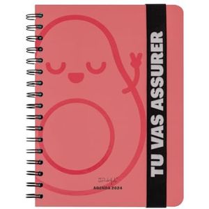 Mr.Wonderful Wonder Agenda 2024, weekkalender roze, je zorgt ervoor dat 22,1 x 2,1 x 15,6 cm